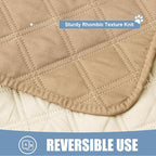 Smiry Waterproof Reversible Pet Couch Covers for Dogs | Pet Friendly, Soft Fabric, Washable Sofa Furniture Protector for Dogs Cat Kids, Checkered (30"x70", Camel/Beige)