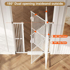 Jekriuet 57" Extra Tall Pet Gate, 27.5"-38.5" Wide, White | Dog Cat Gate for Doorways Hallways Stairs,Pressure Mounted 1.18" Ultra Narrow Gap No Drilling One-Handed Auto-Close