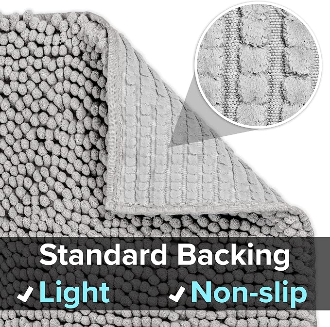CatGuru Cat Litter Mat, Medium, Extra Large, XXL, Waterproof Litter Box Mat, Non Slip Kitty Litter Mat, Machine Washable Litter Trapping Mat, Soft Litter Tray, Cat Stuff (Medium, Grey/Standard)