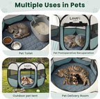 Love's cabin Dog Playpen with Washable Pee Pad, Puppy Pet Cat Playpen Small Dogs Tent Crate Indoor/Outdoor, Portable Pop Up Kennel with Carrying Case for Cats/Rabbits(Moss Green,Small with pad)