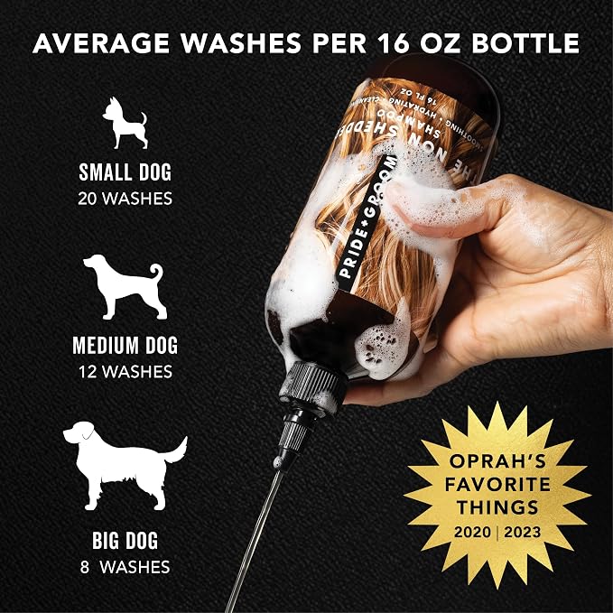 Pride and Groom The Non Shedder Box Set – Dog Shampoo & Conditioner with All Natural Blend of Essential Oils & Ingredients to Heal and Nourish for Long Lasting Shine & Manageability – 32oz