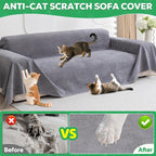 Loiion Cat Scratch Proof Furniture Protector Waterproof Sofa Cover 150"x91" | Pet-Friendly Couch Protector, Anti-Scratch & Anti-Slip Sofa Cover For Cats Dogs Kids, Machine Washable