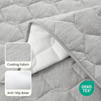 COZY KISS Cooling Couch Cover for Dog Washable, Cool Sofa Cushion Mat, Grey | Q-Max >0.4 Cool Tech, Non-Slip Pet Pad for Car Seat Protector, Liquid Pee Proof Mat for Dog, Cats, 27.5x71 Inch