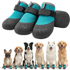 Non-Slip Dog Booties with Steady Traction - Flexible Rubber Sole Dog Shoes for Rain & Hardwood Floors, Breathable Mesh Paw Protectors for Labradors, Pitbulls, Rottweilers, 4Pcs