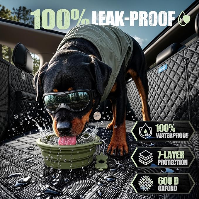 Rorhxia XL Dog Truck Seat Cover for Back Seat with Road Trip & Daily Mode | 3 Modes for Full Pet / Storage / Passenger, 500 lbs Hard Bottom Supports, 45% More Space, 100% Waterproof, 7-Layer Protection