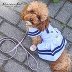 Parisian Pet Sailor Dog Dress - 100% Cotton Summer Clothes for Medium Dogs Girl - Nautical Pet Apparel - Stylish Dog Outfit - Lightweight and Breathable Puppy Clothes - Cute Dresses for Dogs