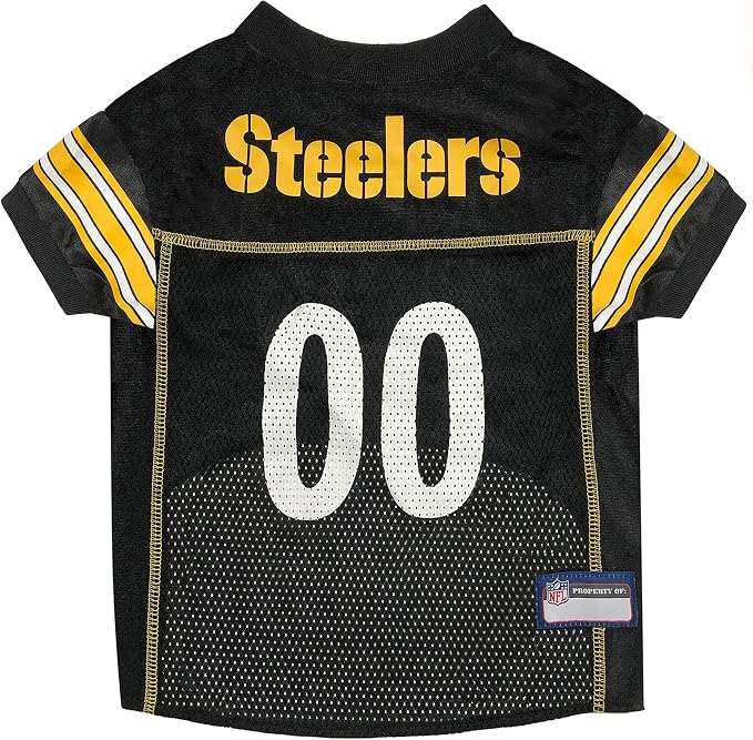 Pets First NFL Pittsburgh Steelers Dog Jersey, Size Medium, Football Shirt Costume for Pet, Dog Sports T-Shirt, NFL Team Clothing for Cats, Licensed Pet Apparel Available in 7 Sizes and 32 Teams