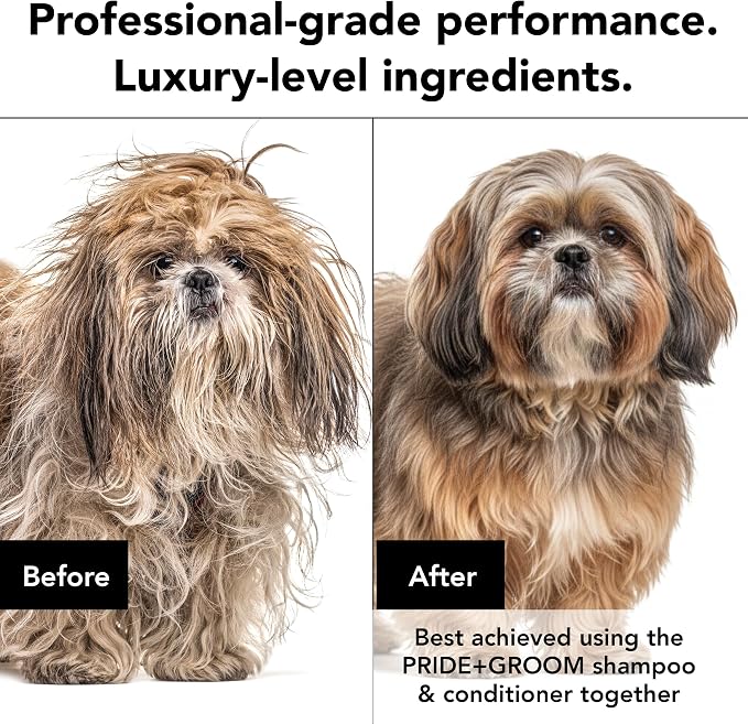 Pride and Groom The Final Coat Dog Conditioner – Formulated with All Natural Ingredients to Untangle and Nourish Any Coat for Improved Manageability and Long Lasting Shine – 16oz