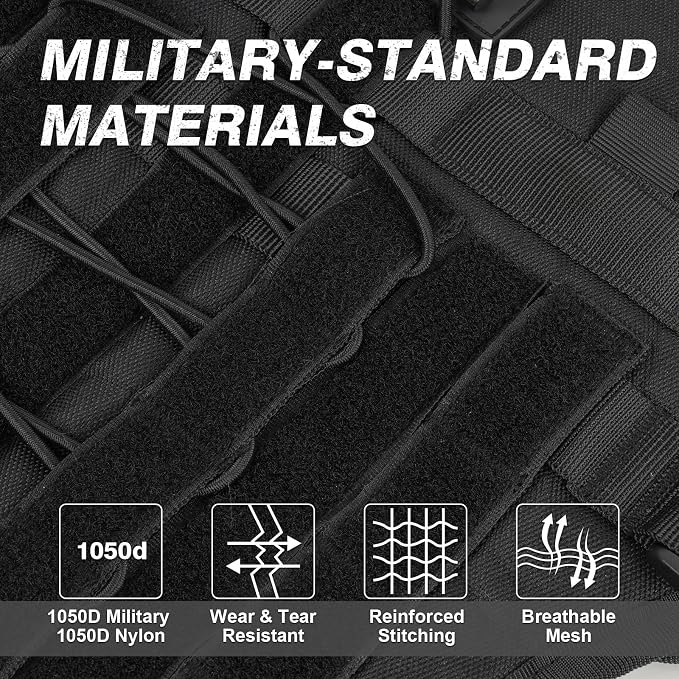 No Pull Tactical Dog Harness Small Sized Dog, Service Dog Vest, S, Black | Tactical Dog Vest Harness and Leash Set, Adjustable Military Service Dog Harness with Handle for Medium Large Dogs