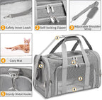 Soft-Sided Cat/Dog/Pet Carrier, Collapsible Pets Travel Carriers for Big Cats/Small Dogs with Shoulder Strap & Removable Mat, Mesh Puppy Carry Bag, Up to 16 Lbs, TSA Airline Approved(Gray)