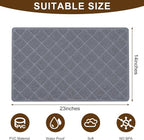 Cat Litter Box Mat,23 x 14 In,Trapping Mat Premium Durable PVC Pad,Grey | Easy to Clean，Non-Slip，Urine Waterproof