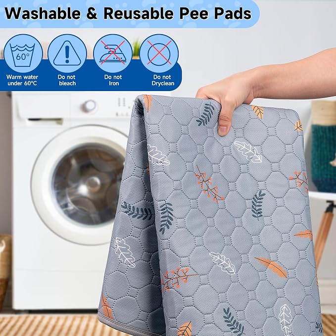 Sunheir Washable Pee Pads for Dogs Extra Large 36" x 72" 2-Pack, Reusable Puppy Pads Pet Training Pads, Waterproof Dog Pee Pads for Crate, Whelping Pad, Non-Slip Protects Against Urine Leakage