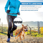 Tuff Mutt Hands-Free Waist Leash for Dog Walking, Running and Hiking, Adjustable Belt with Double Handle, Reflective Bungee Design for Large & Medium Dogs