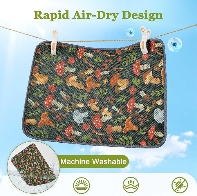 Unicorn Catcher 33"x22" Cat Litter Mat Machine Washable Litter Trapping Pad | Kitty Paw Friendly Padding With Breathable 3D Air Mesh Technology And A Non-Slip Base To Keep Home Floors Debris-Free
