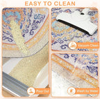 Unicorn Catcher 33"x22" Cat Litter Mat Non-Slip Washable Litter Box Mat | High-Density PVC Litter Catcher Mat Efficiently Traps Scattered Litter From Paws To Keep Floors Clean