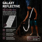 Hands Free Dog Leash,Galaxy Reflective, Crossbody Dog Leash,Pink | Galaxy Reflective • Crossbody Carry • Soft Velvet Handles • Stylish Design