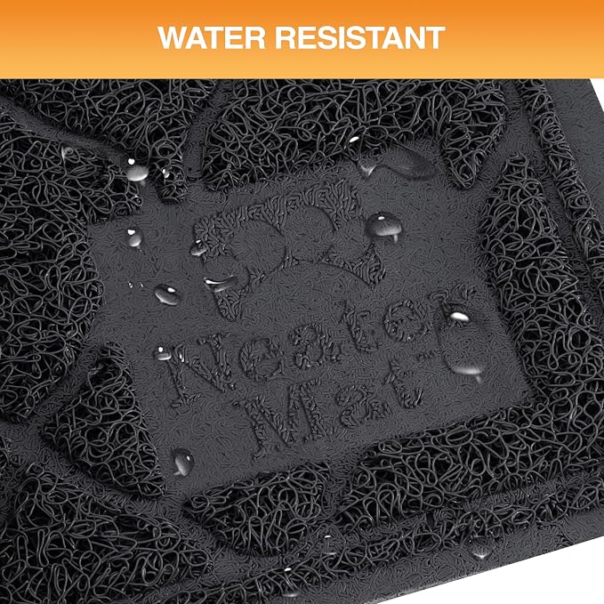 Neater Pets Neater Mat Cat Litter Mat, Thick & Durable Cat Mat for Litter Box, Trapper Pad Catches Mess to Protect Indoor Floors, Soft on Kitty Paws, Anti-Skid Grip Backing, Easy to Clean, Black
