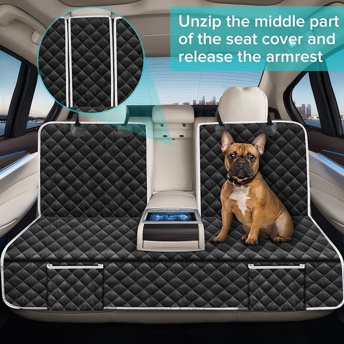 Dog Car Seat Cover for Honda Civic Accord HRV HR-V Si Sedan Hatchback Sport | LX EX EX-L Hybrid Rear Back Seat Accessories 2000-2027, Waterproof Pet Bench Backseat Covers with Backing