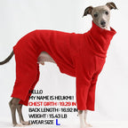 D Doggy Star Italian Greyhound Clothes Stretchable Onesie Whippet for Dog (S,Ribbed Red)