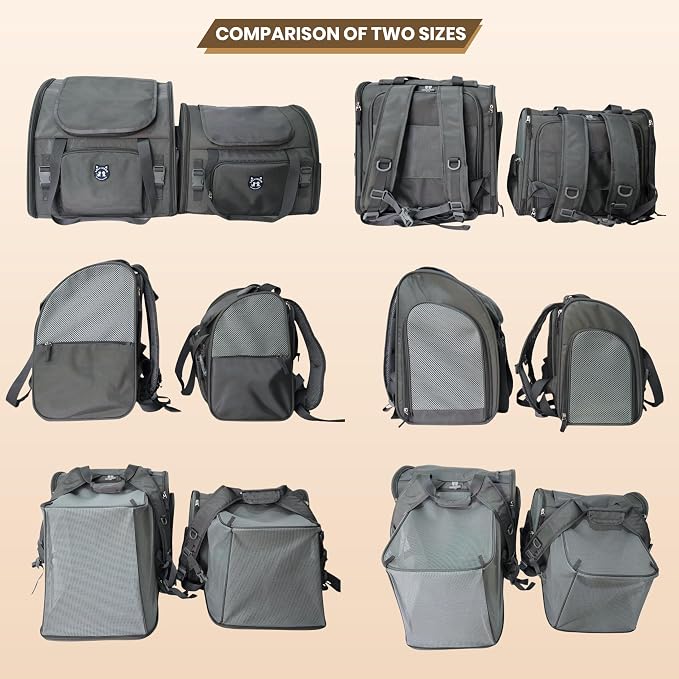 Lollimeow Expandable Cat Carrier Backpack for Large Cats - Airline Approved Pet Carrier Backpack for Small Dogs, Hiking & Travel, Waterproof with Breathable Mesh, 14lbs Capacity (Dark Grey, Standard)