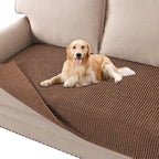 H.VERSAILTEX Plush Chenille Dog Bed Cover Thick Soft Sofa Cover for 3 Cushion Couch Anti Slip Couch Cover Furniture Protector for Dog, Pet, Cat (35" x 82", Caramel)