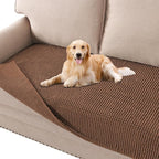 H.VERSAILTEX Plush Chenille Dog Bed Cover Thick Soft Loveseat Cover for 2 Cushion Couch Anti Slip Couch Cover Furniture Protector for Dog, Pet, Cat (35" x 62", Caramel)