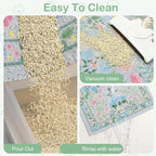 Glittme Cat Litter Mat, 24"x15" Non-Slip Washable Trapping Mat for Cats | Litter Trapping Mat With Thick PVC Coil To Catch Scatter, Soft On Paws And Waterproof Bottom To Protect Floors