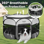 Love's cabin Pet Puppy Dog Playpen, Small Dog Tent Crates Cage Indoor/Outdoor, Portable Playpen for Cat, Foldable Pop Up Dog Kennel Playpen with Carring Case, Removable Zipper Top, Grey