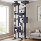 Hey-brother Cat Tree Tower with Multi-Level Duty Scratching Posts, 0MPJ039G | 80.7 Inches XL Cat Furniture with Large Platforms, Cozy Condos, Big Hammock, Toy Balls for Indoor Adult Cats, Smoky Gray