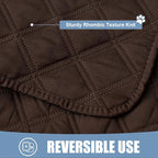 Smiry Waterproof Reversible Pet Couch Covers for Dogs | Pet Friendly, Soft Fabric, Washable Sofa Furniture Protector for Dogs Cat Kids, Checkered (68"x82", Chocolate/Chocolate)