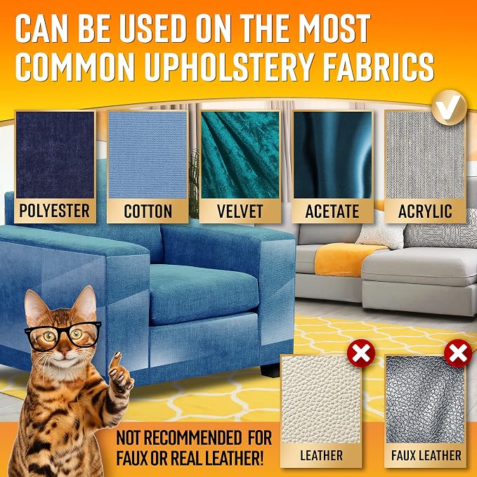 Heavy Duty Cat Scratch Deterrent Furniture Protectors for Sofa, Doors, Clear Couch Protectors from Cats Scratching, Anti Cat Scratch Tape Guards (Transparent, 10 Sheets 17x12)