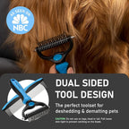 Maxpower Planet Dog Brush for Shedding, Dematting Grooming Tool, Large | Deshedding Undercoat Rake, Dual-Sided 9/17 Teeth, For Cats, Extra Wide, Non-Slip Handle, Gift for Pet Lovers