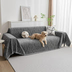 MYSKY HOME Couch Covers for Sofa, Dog Couch Cover Protector, Dark Grey Lines Sofa Covers for Sectional L Shape, Pets Couch Throw Cover Washable Durable Large Couch Cover for Dogs, Cats, 91"X134"