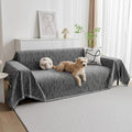 MYSKY HOME Couch Covers for Sofa, Dog Couch Cover Protector, Dark Grey Lines Sofa Covers for Sectional L Shape, Pets Couch Throw Cover Washable Durable Large Couch Cover for Dogs, Cats, 91"X150"
