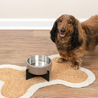 Ripple Ridge 16oz (2 Cups) Small/Medium Slanted Pet Feeder with Weighted Concrete Base and Removable Stainless Steel Bowl, Non-Slip Dishwasher Safe for Dogs, Cats, Pink DBL3001A