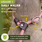 Fida Duarble Slip Leads for Dogs, 4 FT x 1/2" Heavy Duty Dog Loop Leashes, Comfortable Strong Rope Slip Leash for Small Dogs and Puppies, No Pull Pet Training Lead with Highly Reflective(1/2", Pink)