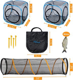 Cat Play Tunnel + Cube(with Three Ways) for Indoor and Outdoor, Cat Playpen, Play Enclosures, Collapsible Cube, Tunnel, Easy to Connect with Tent 2 Cubes + Run Tunnel