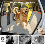 Dog Seat Cover Hard Bottom, 3-Section Design, Waterproof Non-Slip Dog seat Extender for Large Dogs, Fit Full-Size Truck & SUV, +45% Extra Space, Grey