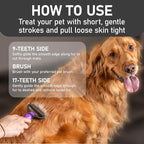 Maxpower Planet Pet Grooming Brush - Double Sided, Extra Wide for Dogs and Cats - Dematting Undercoat Rake, Reduces Shedding by 95%, Purple | Purple, For Dogs & Cats, Anti-Slip Handle, Removes Mats & Tangles, Reduces Shedding, Gift for Pet Lovers