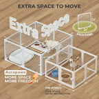 Dog Playpen Indoor, 10 Panel, 24" White Metal Puppy Playpen | Diamond Mesh Chew Resistant, Tool-Free Assembly, Easy Clean, Portable Design, Dog Exercise Pen for puppies and small dogs