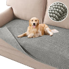 H.VERSAILTEX Plush Chenille Dog Bed Cover Thick Soft Sofa Cover for 3 Cushion Couch Anti Slip Couch Cover Furniture Protector for Dog, Pet, Cat (35" x 82", Dove)