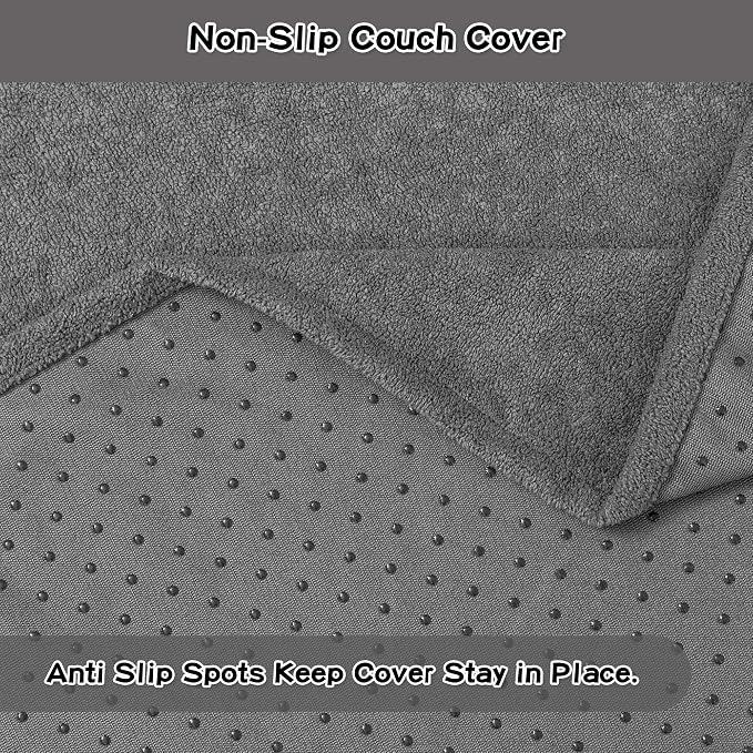 Chair Cover Cat Scratch Proof Recliner Chair Covers, Oversized Armchair Sofa Covers Washable Sofa Slipcover for Single Couch, Soft Small Couch Slipcover for Pets Dogs, 71" x 91", Grey