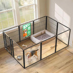 FXW AuraSpace Pro Acrylic & Wire Mesh Indoor Dog Playpen, 32" H, 10 Panels | Clear View, Heavy-duty Metal, Flexible Layouts, Easy Walk-Through, For Small & Medium Dogs, Patented