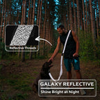 Hands Free Dog Leash,Galaxy Reflective,Crossbody Dog Leash,Black | Galaxy Reflective • Emergency Control Handle • Heavy-Duty Hardware • Multi-Way Wear
