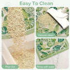 Glittme Cat Litter Mat with Non-Slip Bottom Litter Box Mat 33"X22" Litter Trapping Mat Easy to Clean Washable Cat Food Mat for Kitty,L