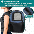 PetAmi Dog Backpack Carrier for Cats, 4-Way Entry Ventilated, 18lbs Max | Sherpa Bed Included, Foldable Load-In Top, Safety Reflective Strap, Breathable Mesh, Poop Bag Dispenser, Padded Back Support