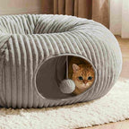 31 Pcs Interactive Cat Toys for Indoor Cats, Cat Tunnel with Moving Ball, Cat Toy Launcher, Catnip Toys, Chew Rope, Feather Wand, Springs and Balls for Indoor Kittens, Grey