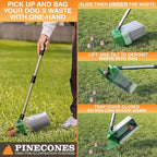 Neater Pet Brands Lift N’ Bag 2.0 Dog Pooper Scooper with Bag Attachment & 31" Pole for Small to Large Dogs, New Longer Pole, 15 Refill Bags, Heavy Duty Dog Poop Scooper for Yard, One-Hand Use
