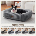 Dog Beds Large Sized Dog,Rectangle Orthopedic Pet Bed for Large Dog, Comfort Fluffy Memory Foam Dog Beds with Anti-Slip Bottom,Grey(35x25x9inchs)