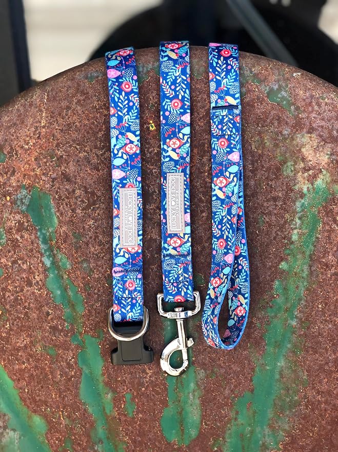 Lucky Love Dog - Adjustable Collar and Leash Set with Easy Click Buckle for Large Dogs, Durable, & Comfortable Collar for Male & Female Dogs, Puppies & Adult - Sweet Holiday Combo, Large
